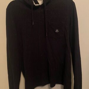 RVCA Men's Black Hoodie with Pocket